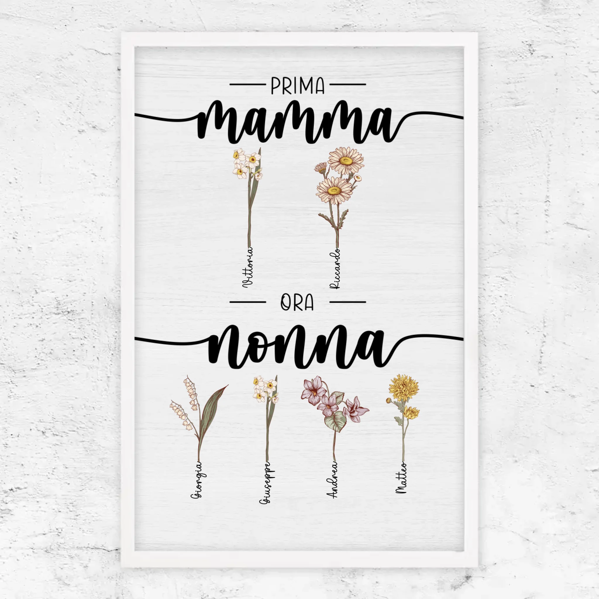 Poster personalizzato – Prima mamma, ora nonna – giardino