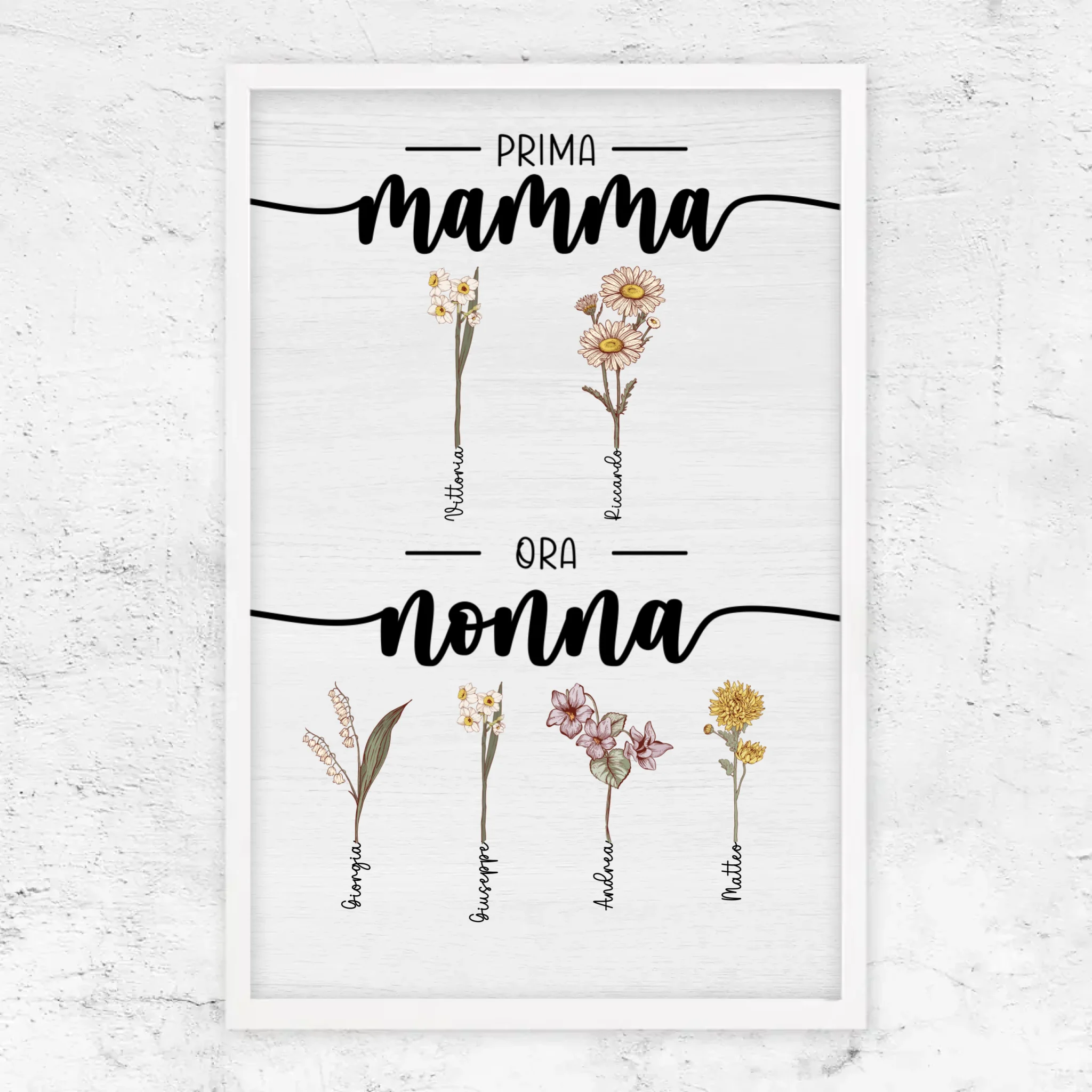 Poster personalizzato – Prima mamma, ora nonna – giardino