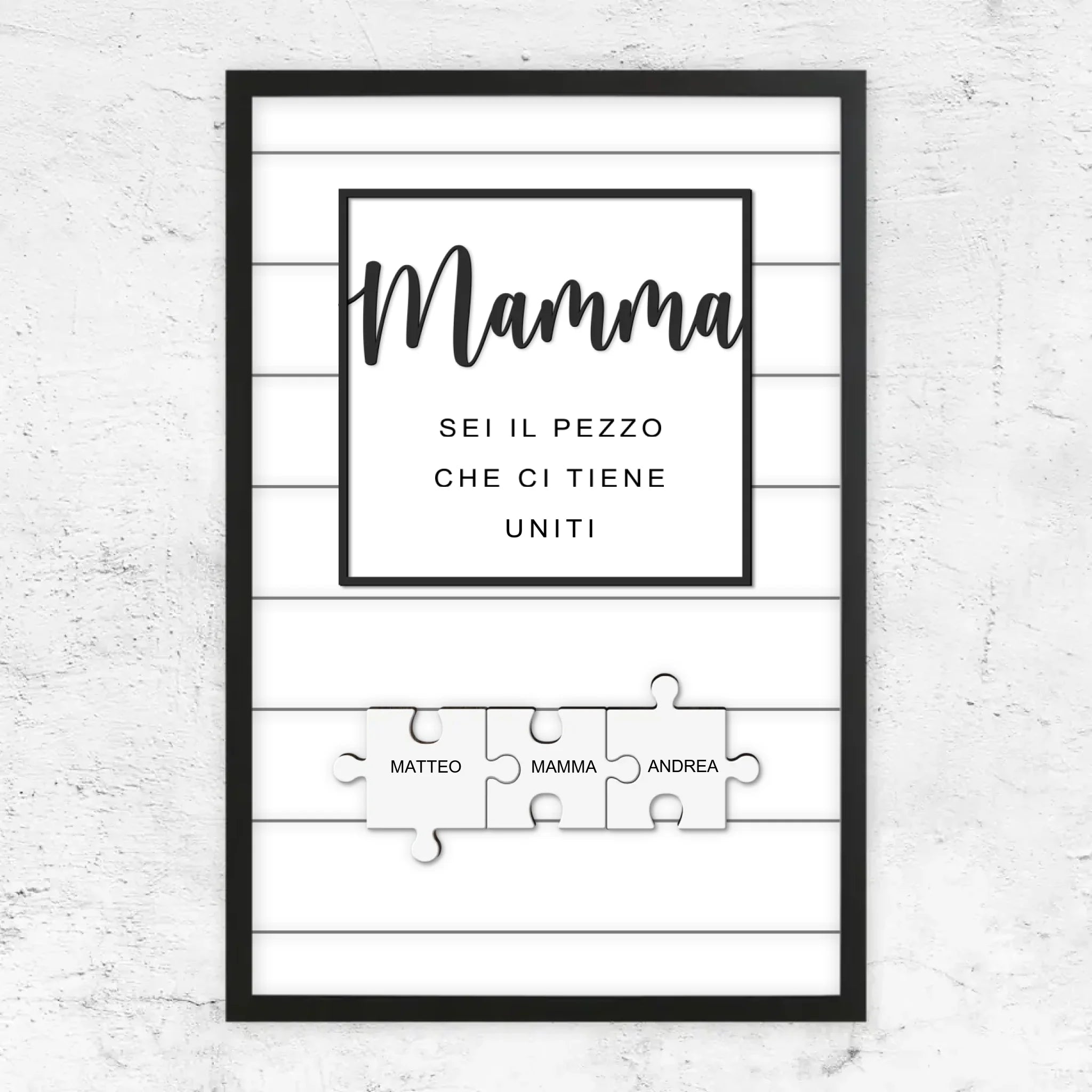 Poster personalizzato – Puzzle mamma – ci tieni uniti