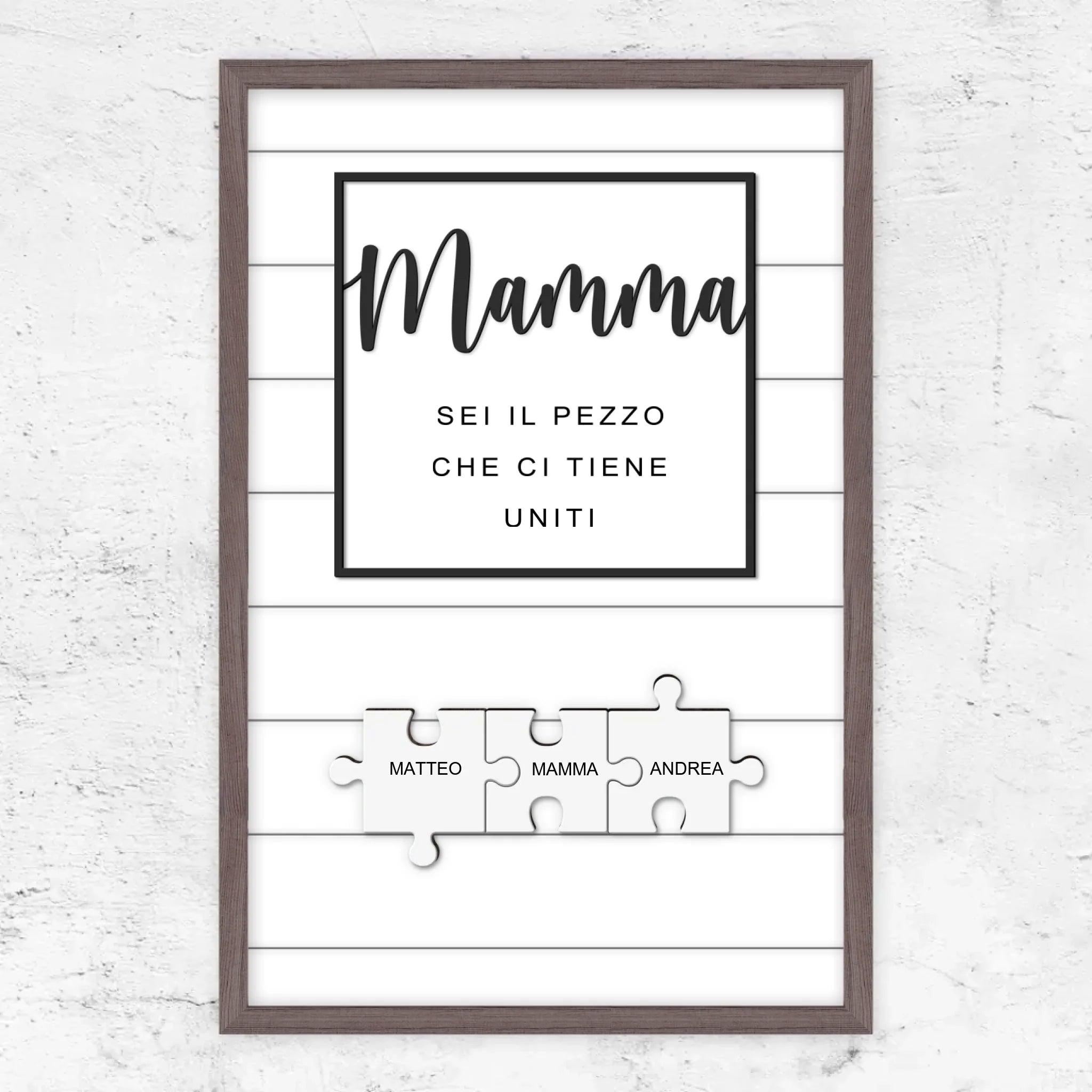 Poster personalizzato – Puzzle mamma – ci tieni uniti