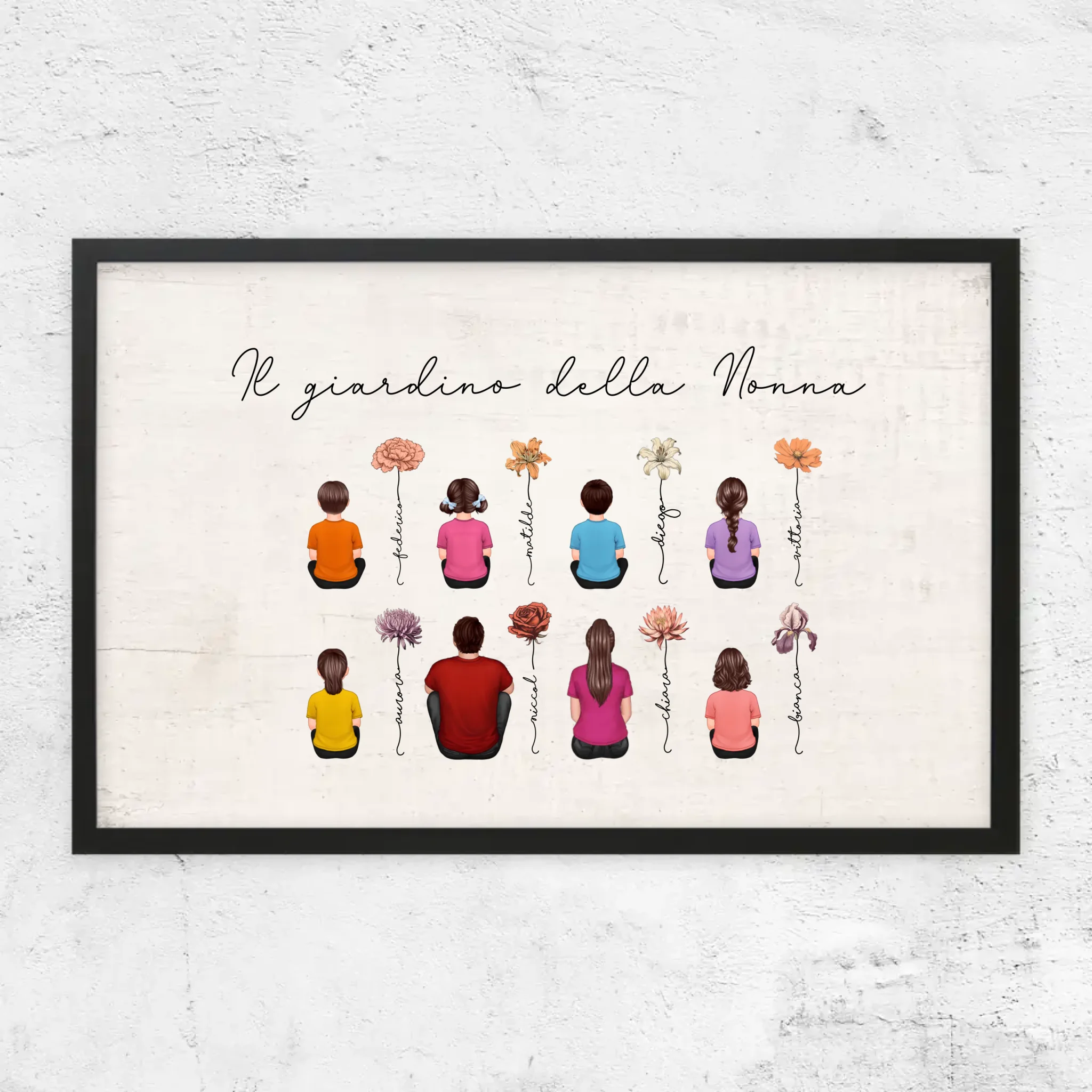 Poster personalizzato – Giardino di fiori del mese di nascita vintage