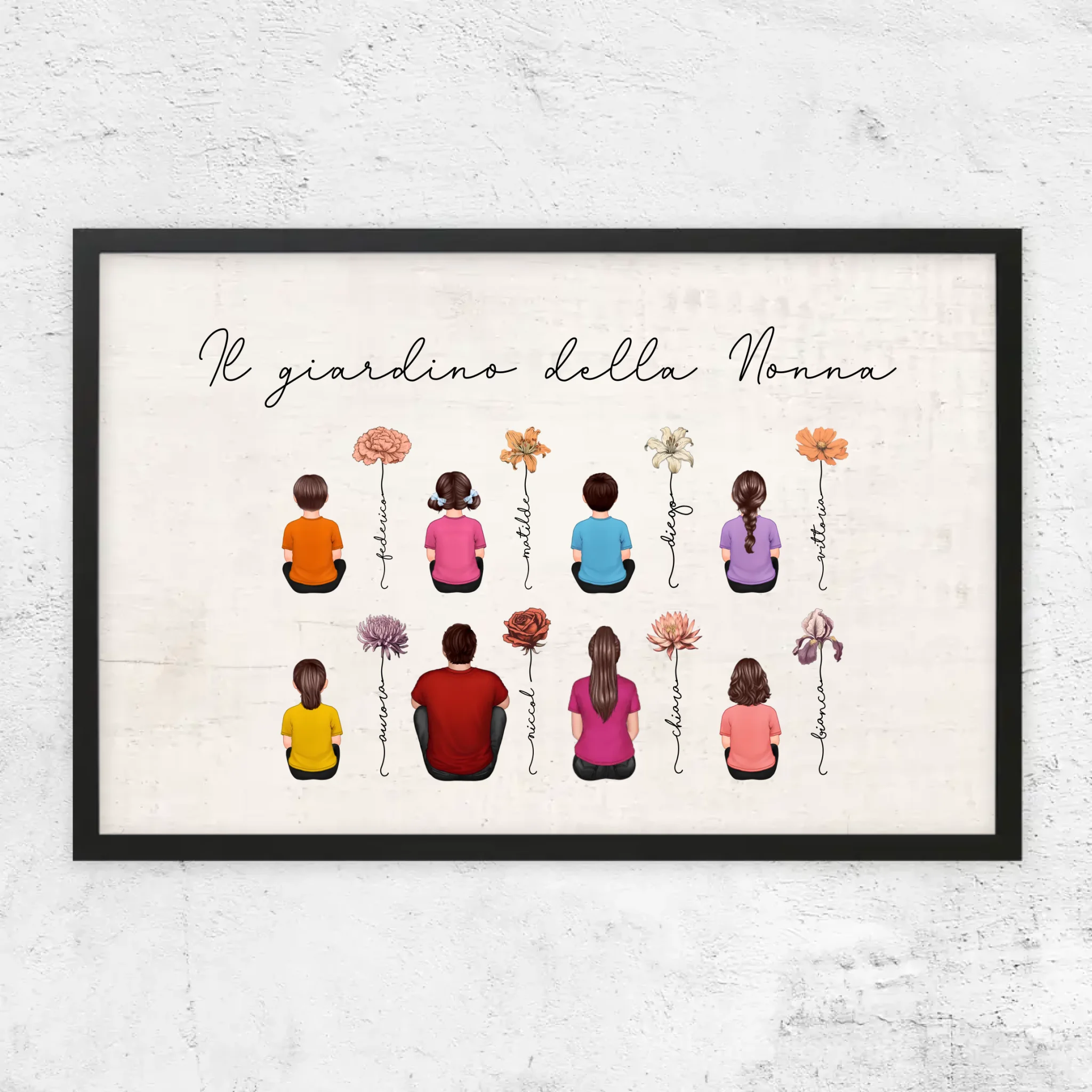 Poster personalizzato – Giardino di fiori del mese di nascita vintage