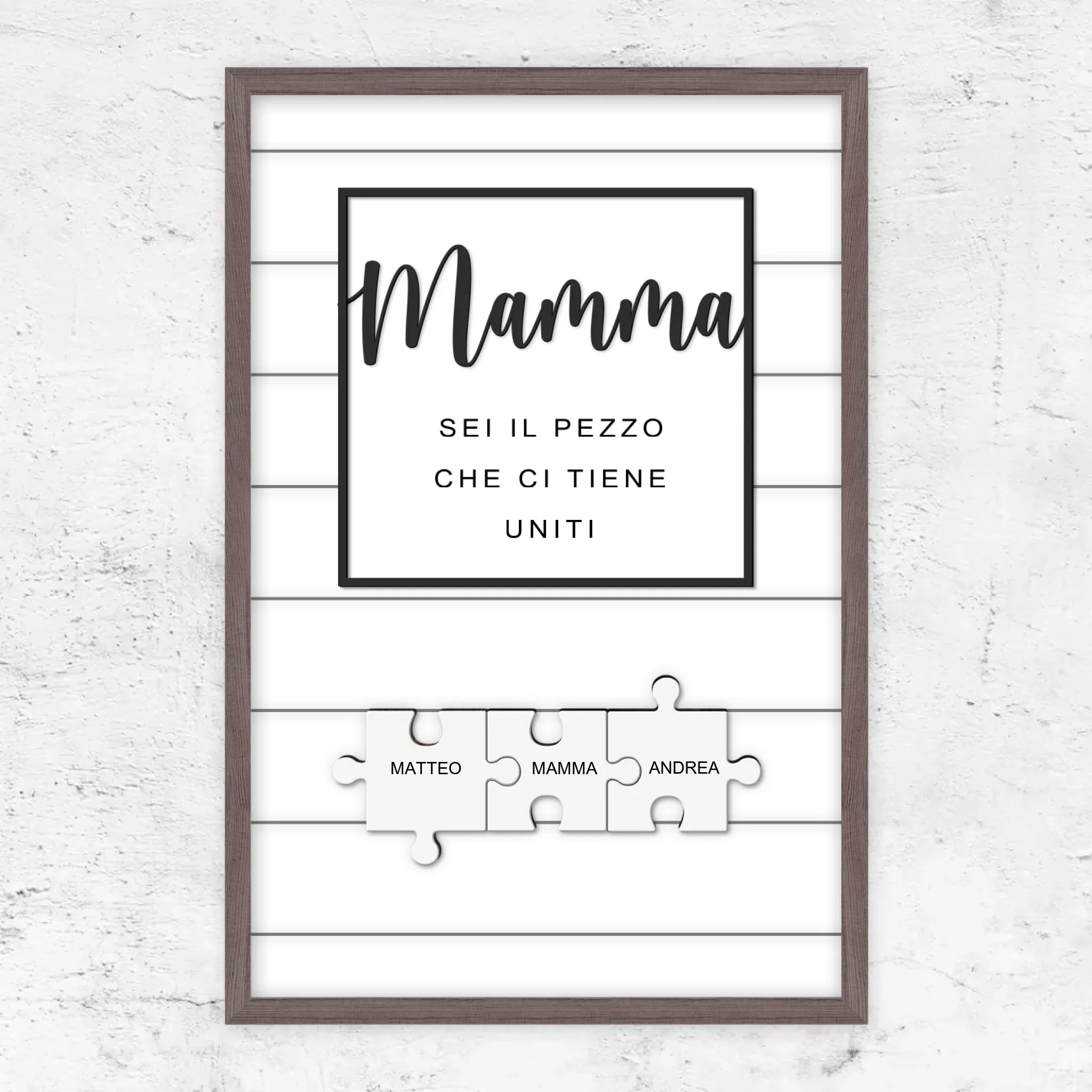 Poster personalizzato – Puzzle mamma – ci tieni uniti