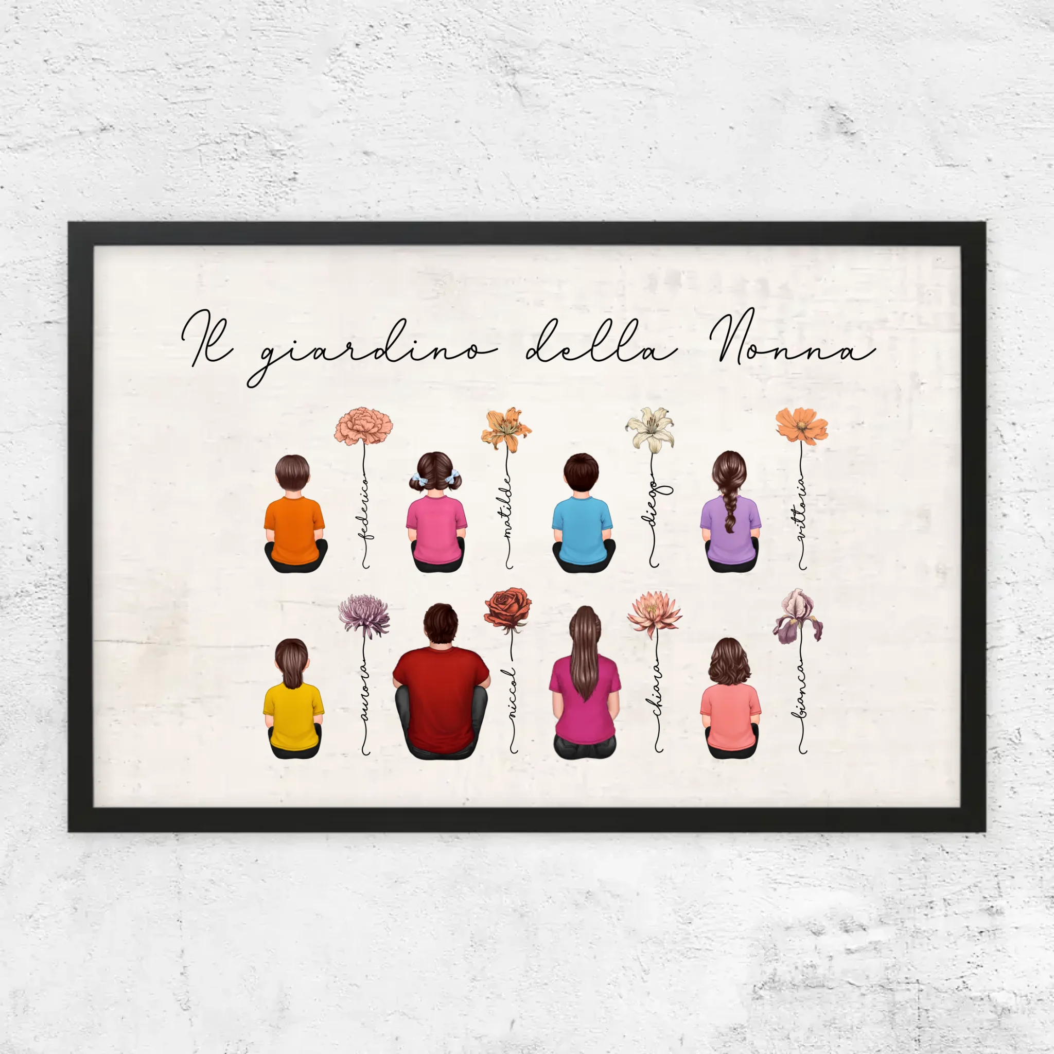 Poster personalizzato – Giardino di fiori del mese di nascita vintage