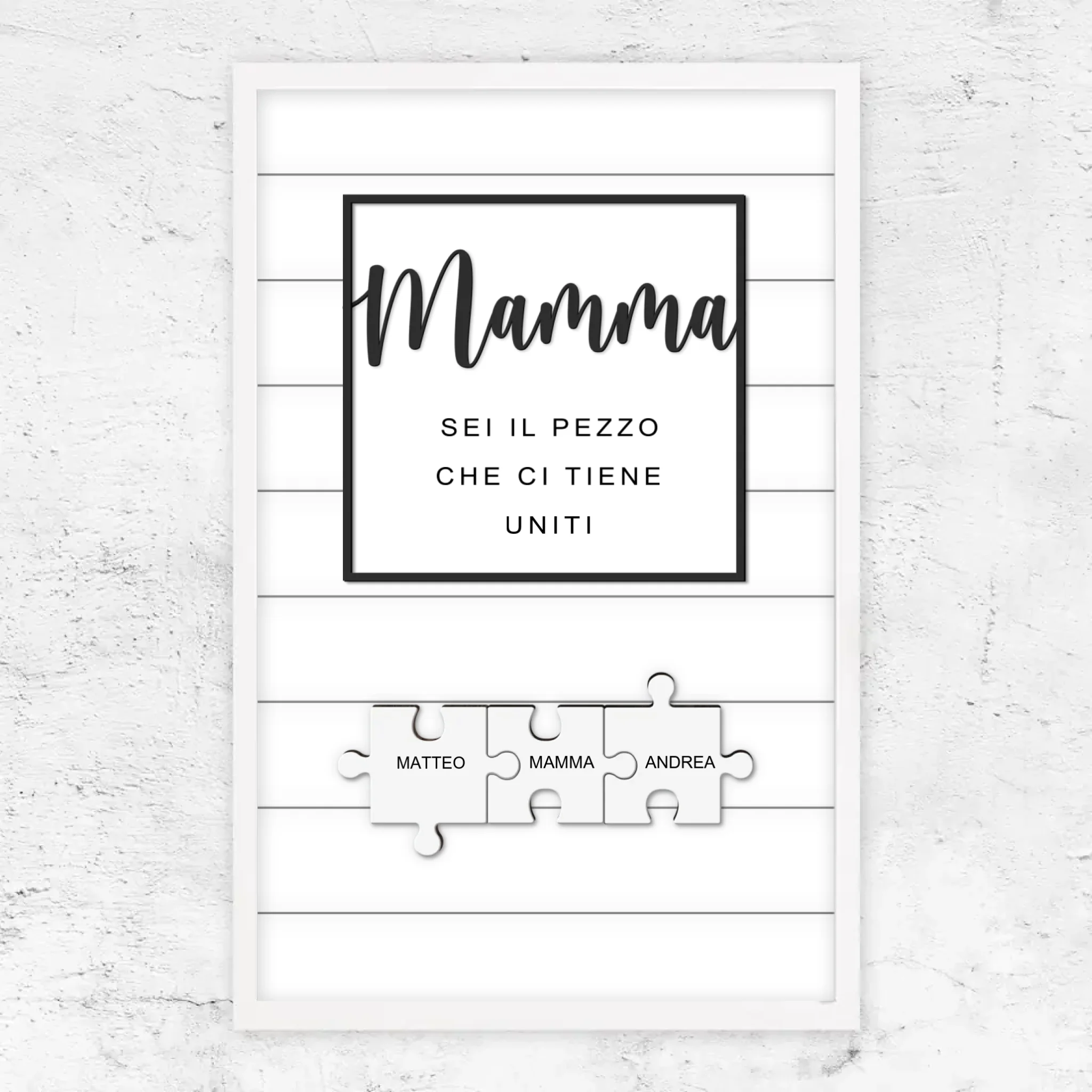 Poster personalizzato – Puzzle mamma – ci tieni uniti