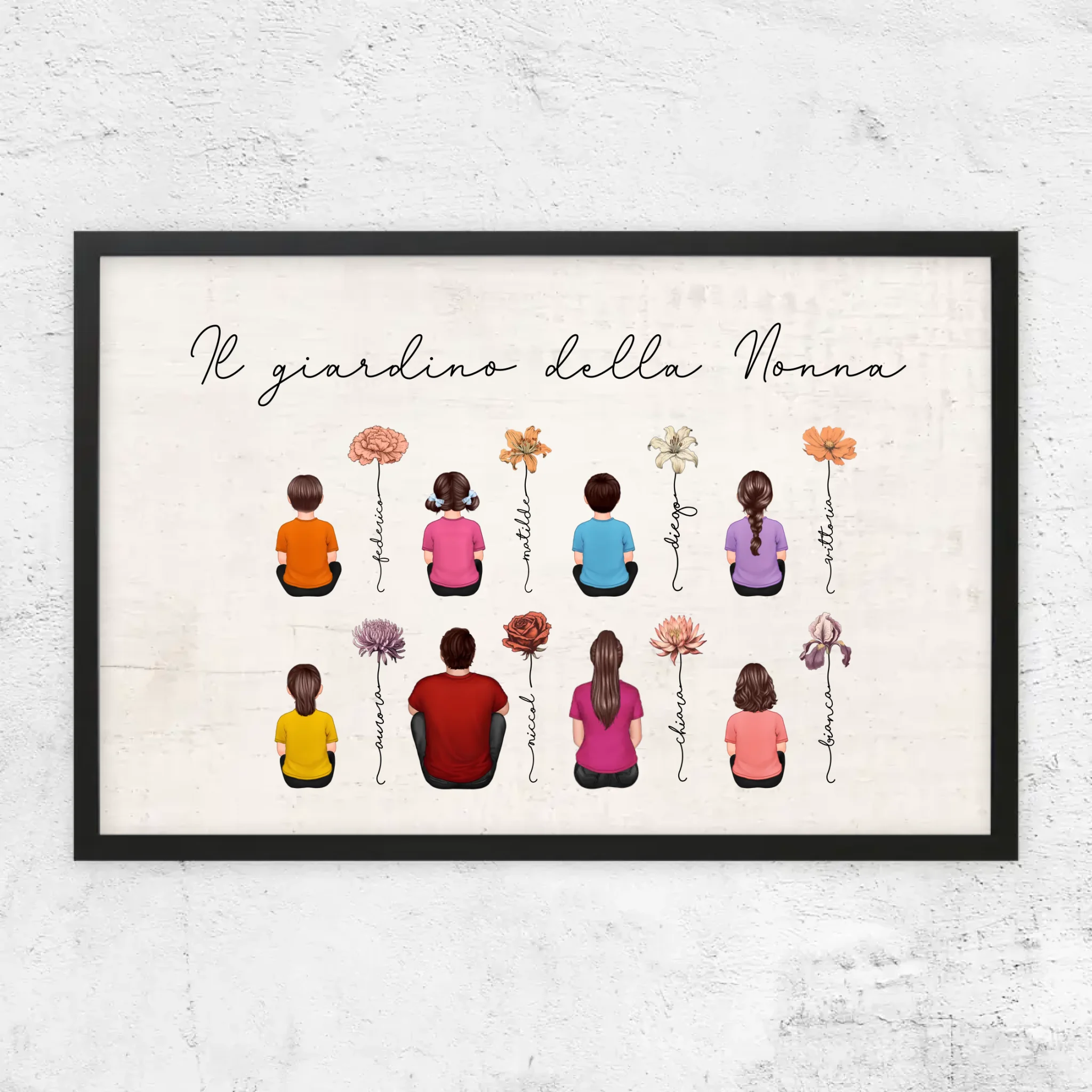 Poster personalizzato – Giardino di fiori del mese di nascita vintage