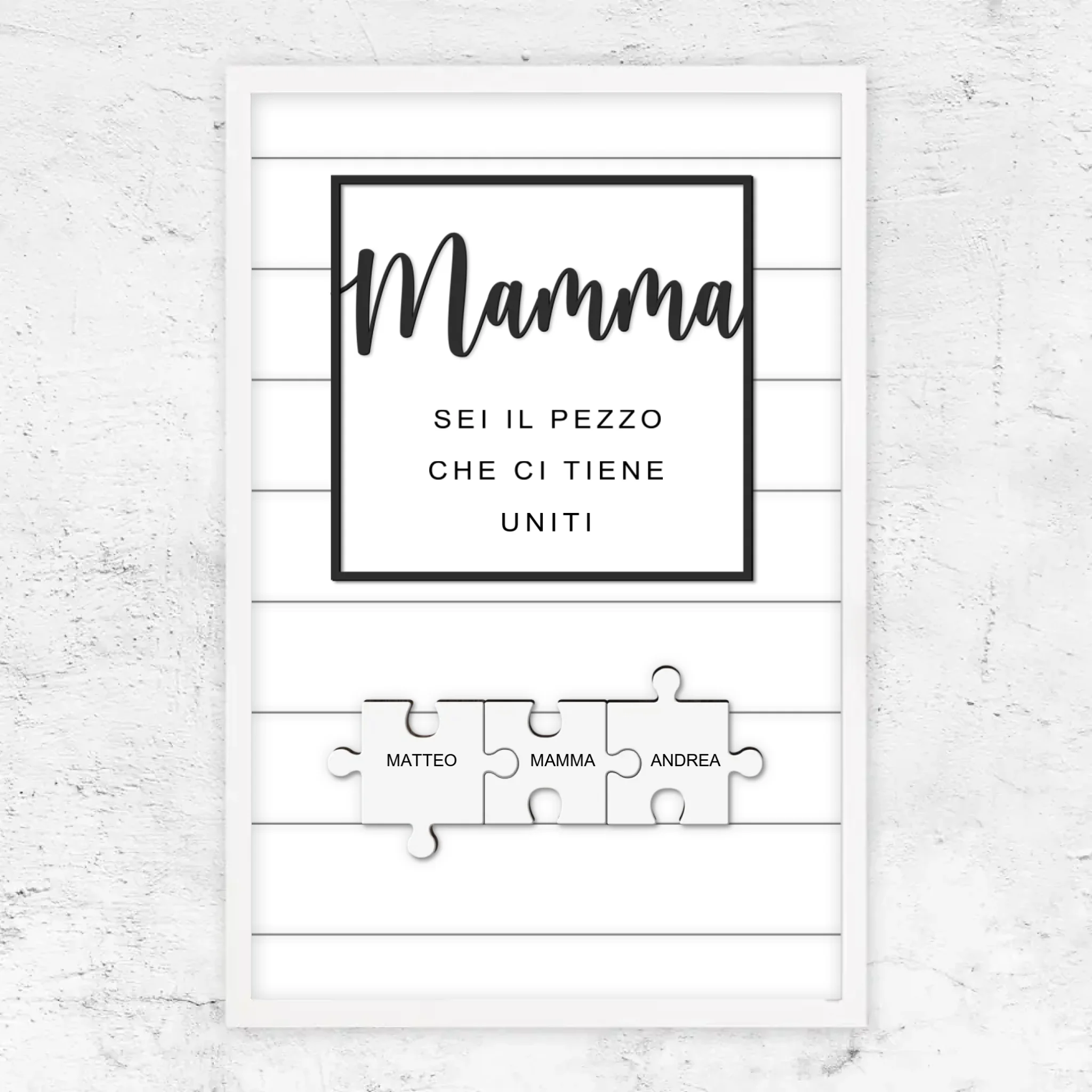 Poster personalizzato – Puzzle mamma – ci tieni uniti