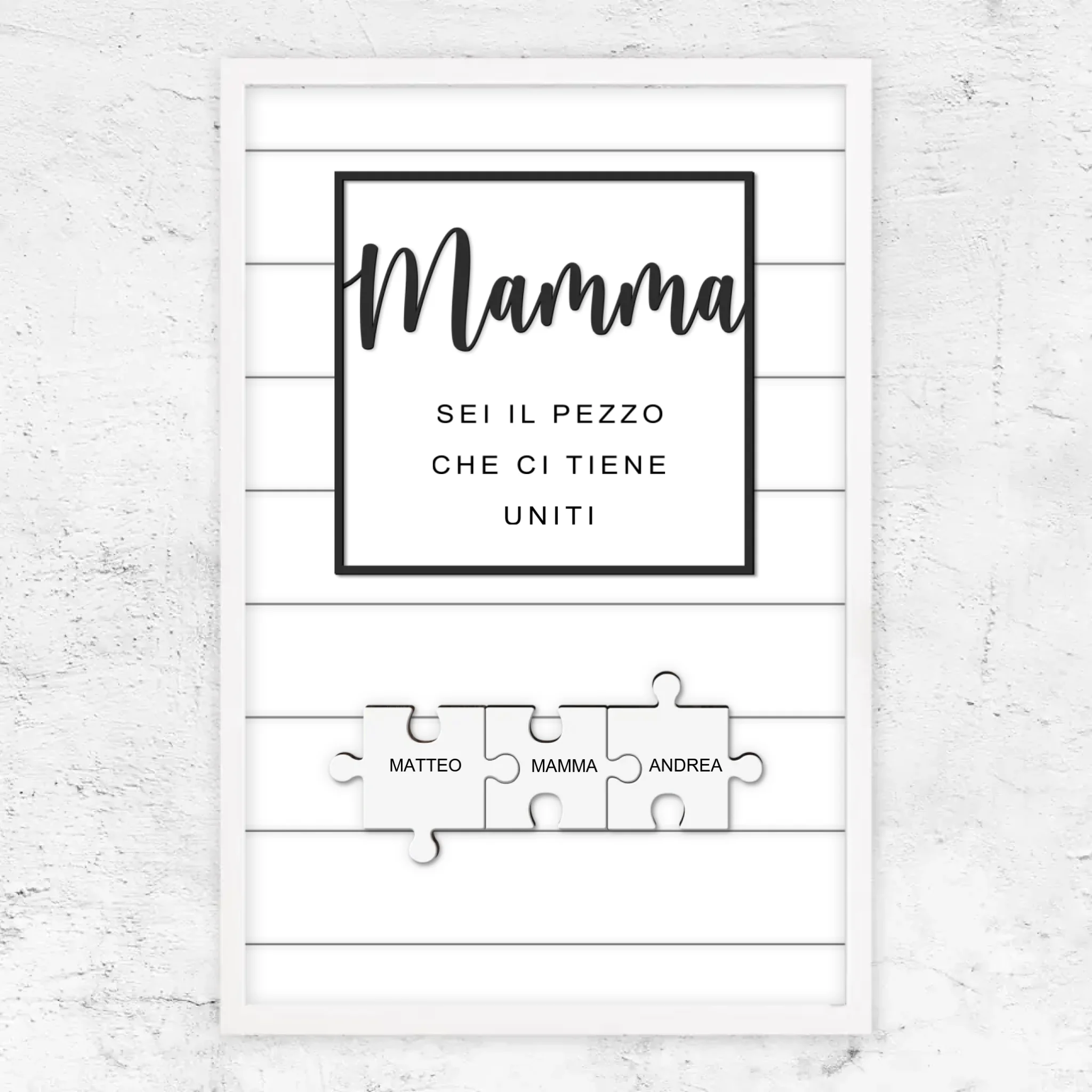 Poster personalizzato – Puzzle mamma – ci tieni uniti