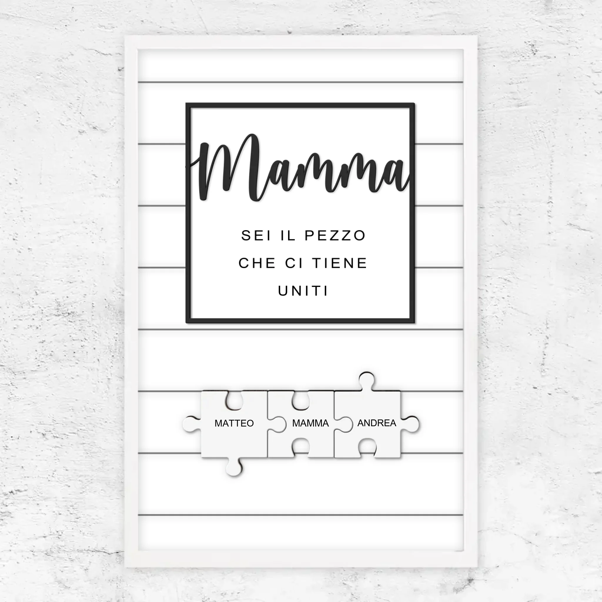 Poster personalizzato – Puzzle mamma – ci tieni uniti