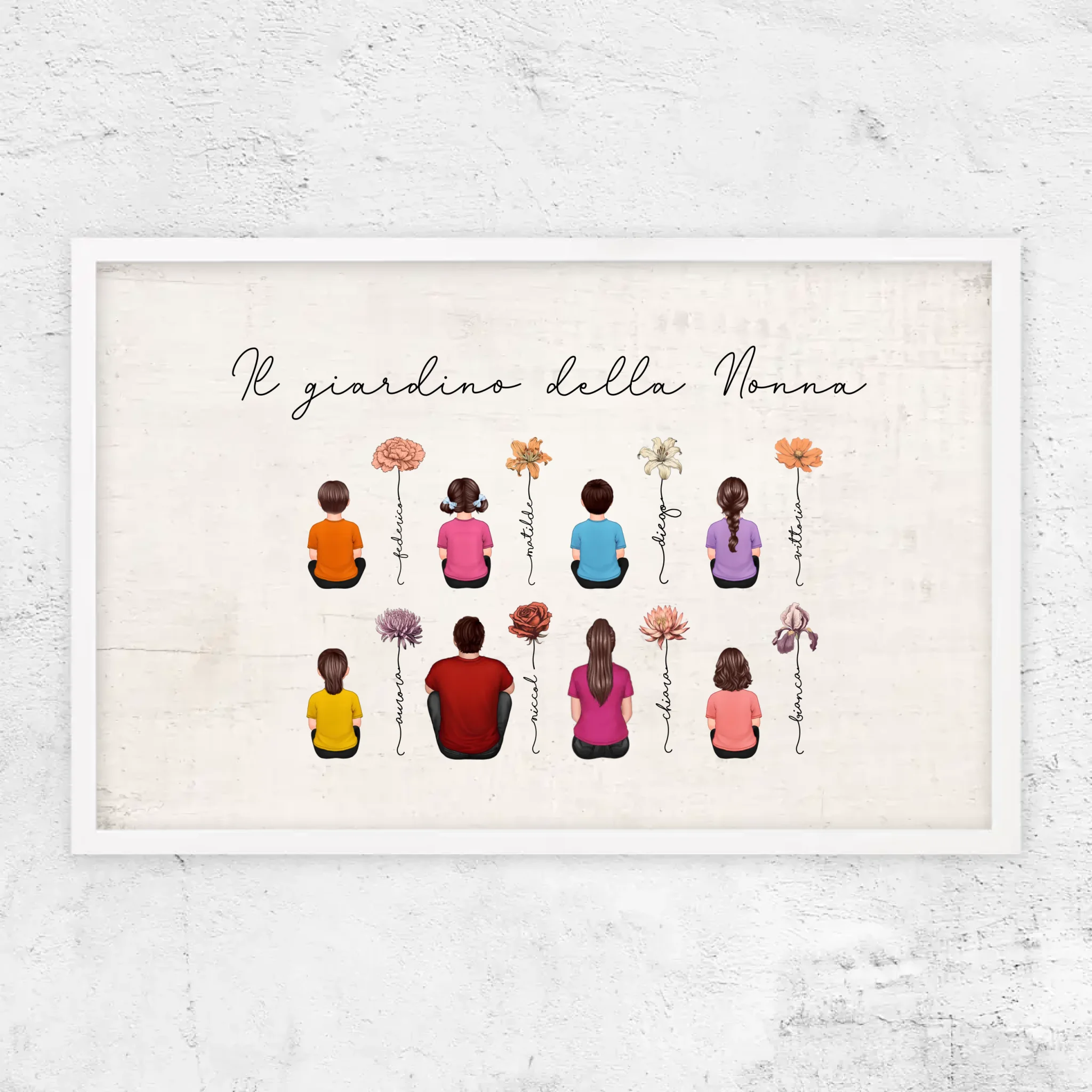 Poster personalizzato – Giardino di fiori del mese di nascita vintage