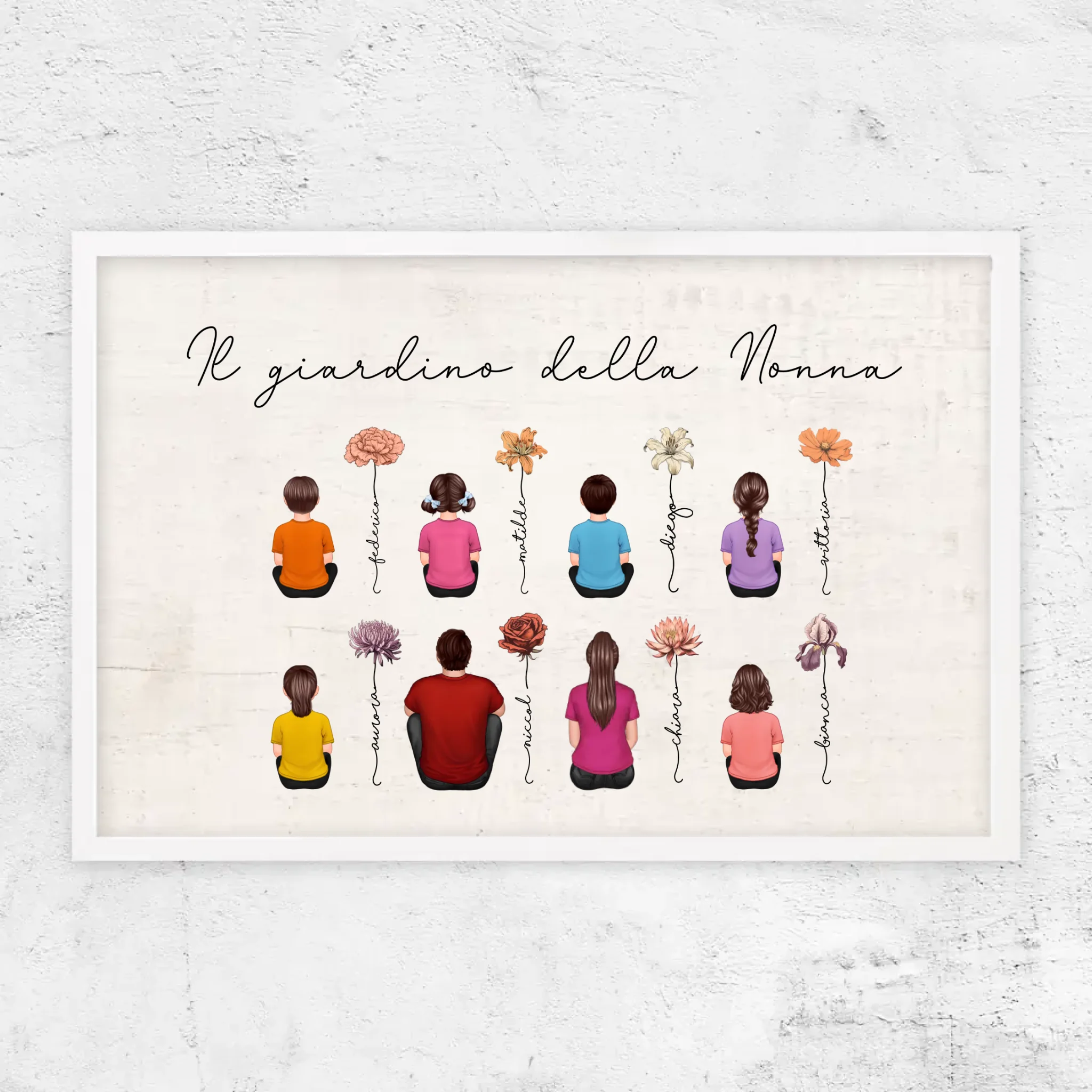 Poster personalizzato – Giardino di fiori del mese di nascita vintage